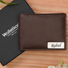 Load image into Gallery viewer, Personalised Genuine Leather Bifold RFID Wallet for Men with 12 Card Slots, ID & Coin Pocket ( STYLE ID #21)
