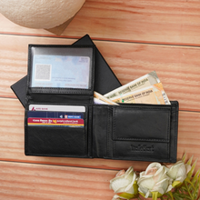 Load image into Gallery viewer, Personalized Genuine Leather Name Men's Wallet Metal Keychain Pen and H2GO Bottle | Customised (4 in 1) Gift Combo (STYLE ID #21)