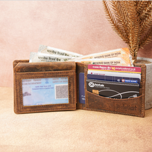 Load image into Gallery viewer, Personalized Genuine Leather Name Men's Wallet Metal Keychain Belt Pen Diary Perfume and H2GO Bottle | (STYLE ID #22)