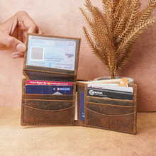 Load image into Gallery viewer, Personalised Name Engraved Leather Wallet for Men (STYLE ID #22)