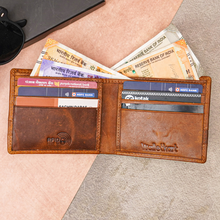 Load image into Gallery viewer, Customised Genuine Leather Men’s Wallet & Metal Keychain & Pen – (STYLE ID #32)