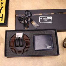 Load image into Gallery viewer, Customised Name Engraved Handcrafted Genuine Leather Wallet with Belt | Customized 2-in-1 Gift Set for Men – Perfect for All Occasions (STYLE ID #23)