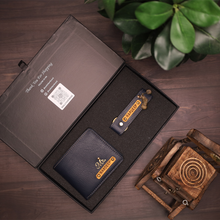 Load image into Gallery viewer, Luxury Personalized Men’s Combo – Wallet & Keychain with Name & Charm