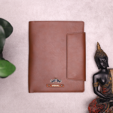 Load image into Gallery viewer, Customised Leather Diary Holder, Bottle,Pen & Diary | Customized with Name & Charm