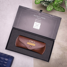 Load image into Gallery viewer, Personalized Leather Name Eyewear Case | Customised Gift for Men/Women