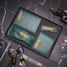 Load image into Gallery viewer, Personalized Leather Name Men's Wallet Keychain Passport cover And Eyewear case | Customised Gift for Boyfriend Friend Husband father and Son