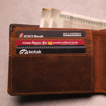 Load image into Gallery viewer, Custom Engraved Handcrafted Genuine Leather Men’s Wallet and Metal Keychain | Elegant Gift Choice for Boyfriend Friend Husband Father & Son (STYLE ID #24)