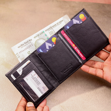 Load image into Gallery viewer, Personalized Genuine Leather Name Men's RFID Protected Smart Metal Card Holder (STYLE ID #20)