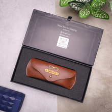 Load image into Gallery viewer, Personalized Leather Name Eyewear Case | Customised Gift for Men/Women