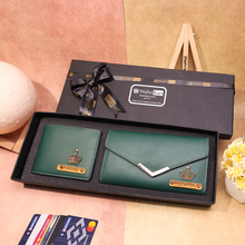 Load image into Gallery viewer, Custom Couple’s Combo – Customized Leather Clutch & Wallet with NAME & Charm