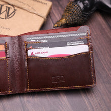 Load image into Gallery viewer, Buy Personalised Wallet & Metal Keychain for Men | Handmade Leather Wallet & Metal Keychain with Name | Customised Men’s Wallet (STYLE ID #17)