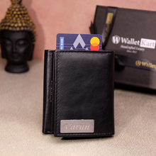 Load image into Gallery viewer, Personalized Genuine Leather Name Men's RFID Protected Smart Metal Card Holder (STYLE ID #20)