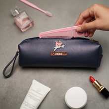 Load image into Gallery viewer, Perfect Gift for corporate & Office – Customized Leather Pouch with Name & Charm