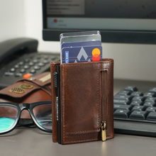 Load image into Gallery viewer, Elegant Genuine Leather Men's Metal Card Holder – Perfect for Professionals (STYLE ID #26)