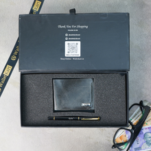 Load image into Gallery viewer, Stylish Handcrafted Leather Wallet and Pen Combo | Premium Personalized Gift Combo for your Loved one's (STYLE ID #23)