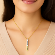 Load image into Gallery viewer, Customized Name 3D Vertical Cuboid Metal Double Bar Pendant for Men and Women