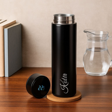 Load image into Gallery viewer, Personalized Black Smart Temperature Water Bottle