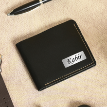 Load image into Gallery viewer, Premium Name Wallet for Men (STYLE ID #17) with Rakhi – A Stylish Raksha Bandhan Surprise