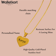 Load image into Gallery viewer, Customized Name stainless steel golden Heart pendant | Best Customized Gift for Girlfriend Friend Wife Mother & Sister