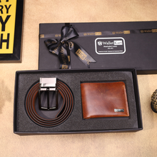 Load image into Gallery viewer, Customised Name Engraved Handcrafted Genuine Leather Wallet with Belt | Customized 2-in-1 Gift Set for Men – Perfect for All Occasions (STYLE ID #23)