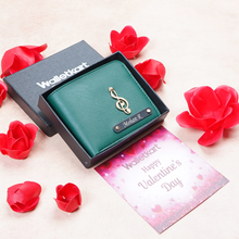 Load image into Gallery viewer, Romantic Valentine for Boyfriend Husband – Personalized Men's Wallet with Name & Charm