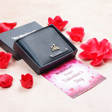 Load image into Gallery viewer, Romantic Valentine for Boyfriend Husband – Personalized Men's Wallet with Name & Charm