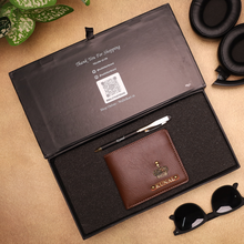 Load image into Gallery viewer, Premium 2-in-1 Gift – Custom Leather Name Wallet and Pen Combo