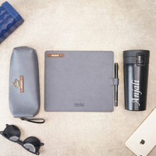 Load image into Gallery viewer, Customised Leather Leather Pouch, Travel Mug,Pen & Mouse Pad | Customized with Name & Charm