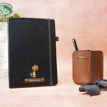 Load image into Gallery viewer, Customised Leather Diary,Pen & Pen Holder | Customized with Name & Charm