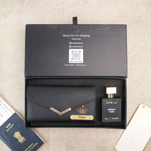 Load image into Gallery viewer, Personalized Clutch with Parfume | Personalized Love Gifts for Girlfriend | Best Custom Gift for Her | Romantic Gifts for Wife with Name | Gift for Wife Birthday