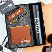 Load image into Gallery viewer, Personalized Men's Wallet, KeyChain, Pen, With Temperature Bottle