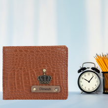 Load image into Gallery viewer, Personalized Crocodile Men's Wallet with Name & Charm | Best Customized Gift for Boyfriend Husband Father & Son