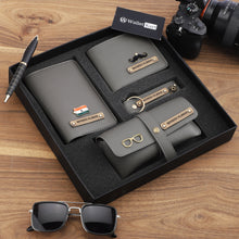 Load image into Gallery viewer, Personalized Men's Wallet, Keychain, Eyewear Case & Passport Cover with Name. & Charm Gift Combo