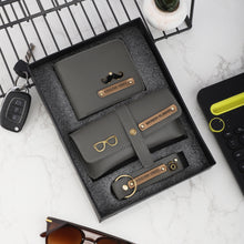 Load image into Gallery viewer, Personalized Men's Wallet, Keychain & Eyewear Case with Name & Charm