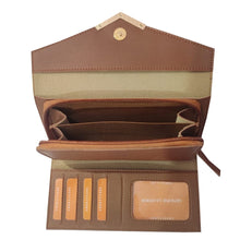 Load image into Gallery viewer, Personalized Ladies Leather Clutch with Name & Charm Gift for Girlfriend, Wife, Mother & Sister