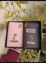 Load image into Gallery viewer, Personalized Passport Cover Couple Combo with Name & Charm