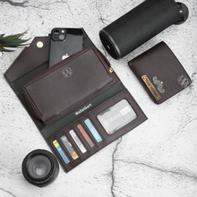 Load image into Gallery viewer, Personalised Leather Name Men's Wallet & Female's Clutch Combo For Couple