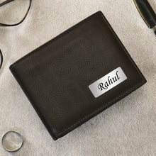 Load image into Gallery viewer, Personalized Genuine Leather Name Men&#39;s Wallet | Customized Gift for Boyfriend Friend Husband Father &amp; Son (STYLE ID #21)
