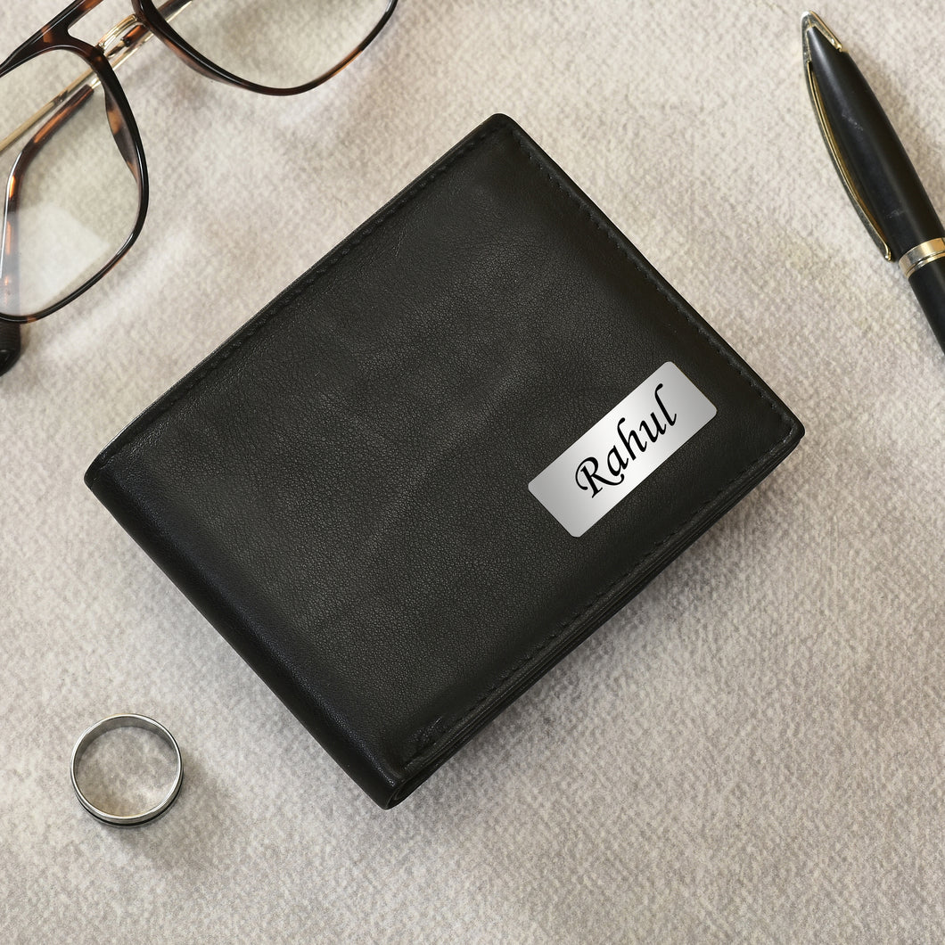 Personalized Genuine Leather Name Men's Wallet | Customized Gift for Boyfriend Friend Husband Father & Son (STYLE ID #21)