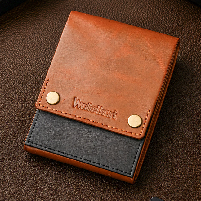Premium Genuine Leather Slim Card Holder Wallet for Men | Compact Cash & Card Organizer (Style ID #41)