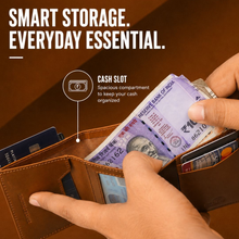 Load image into Gallery viewer, WALLETKART RFID Blocking Slim Card Holder Wallet for Men | Pull-Down Quick Card Access | Zipper Coin Pocket | ID Card Slot | Compact Leather Wallet  (STYLE ID #26)
