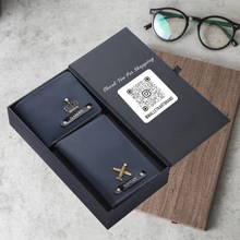 Load image into Gallery viewer, Personalized  Leather Name Men&#39;s Wallet and Passport Cover | Best Customized Gift Combo for Boyfriend Friend Husband Father &amp; Son
