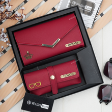 Load image into Gallery viewer, Personalised Women&#39;s Clutch &amp; Eyewear Case with Name &amp; Charm
