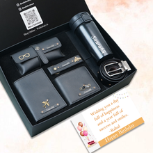 Load image into Gallery viewer, Birthday Special Personalized Gift Combo for Him – 6-in-1 Custom Gift Set with Wallet &amp; Coffee Travel Mug
