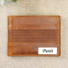 Load image into Gallery viewer, Personalized Genuine Leather Men&#39;s Wallet And Belt (2 in 1) Gift Combo Saddle Tan (STYLE ID #15)
