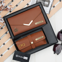 Load image into Gallery viewer, Personalised Women&#39;s Clutch &amp; Eyewear Case with Name &amp; Charm
