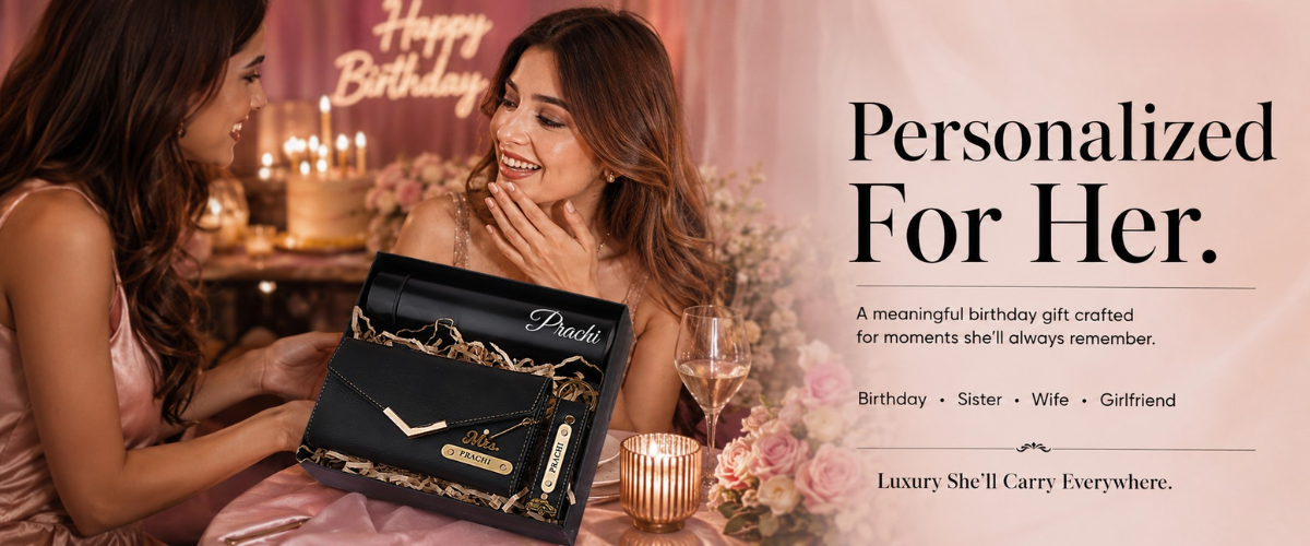 Exclusive Personalized Custom Gift Set | Clutch, Keychain & Bottle Set for Women | Thoughtful Gift for Loved Ones