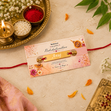 Load image into Gallery viewer, Custom Name Rakhi with Traditional Kalawa Thread | Raksha Bandhan Rakhi for Brother (2.0)
