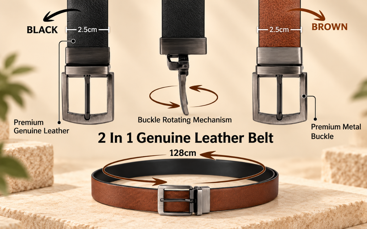2-IN-1 REVERSIBLE LEATHER BELT