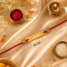 Load image into Gallery viewer, Custom Name Rakhi with Traditional Kalawa Thread | Raksha Bandhan Rakhi for Brother (2.0)
